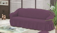 Натяжной чехол на трехместный диван Bulsan фиолетовый
